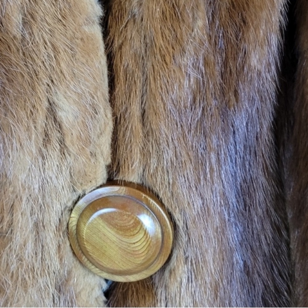 Vintage Mink Genuine Brown Fur Coat (Classic Mobwife) - Picture 8 of 13